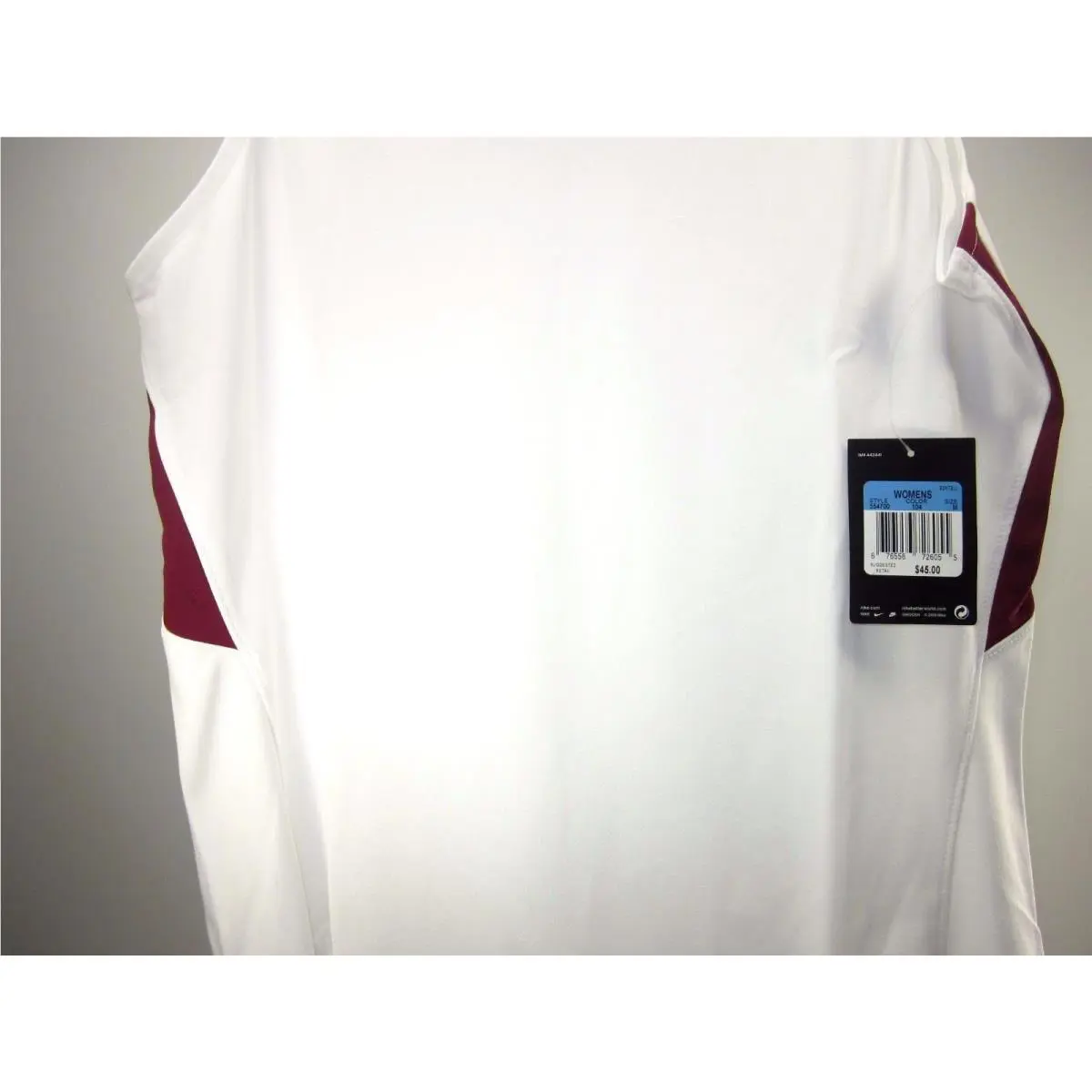 Nike clothing - Nike Dri-Fit - WHITE/ MAROON (UPC: 676556726055) 2