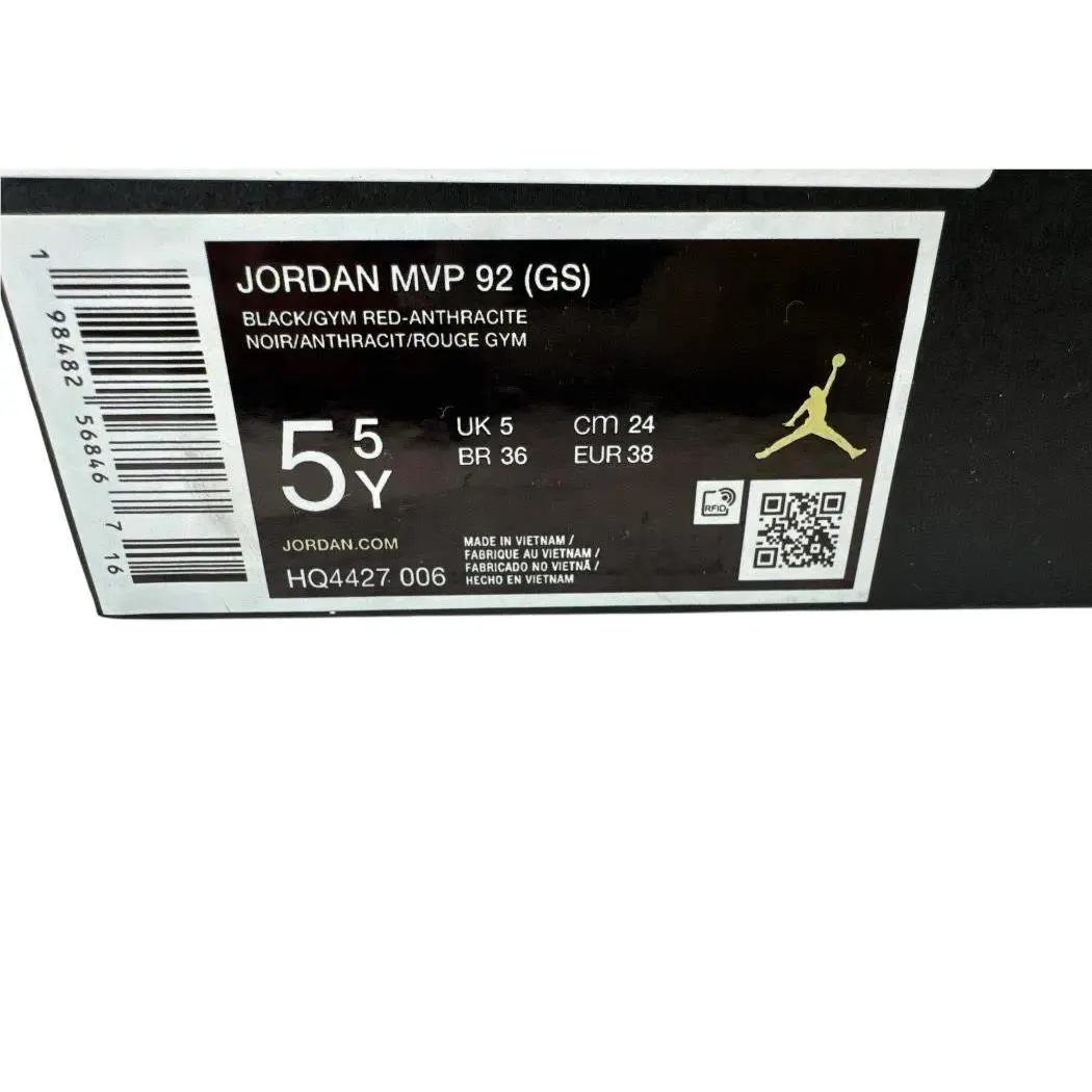 Nike shoes - Nike Youth Jordan MVP 92 Black Red Size 5.5Y HQ4427-006 2