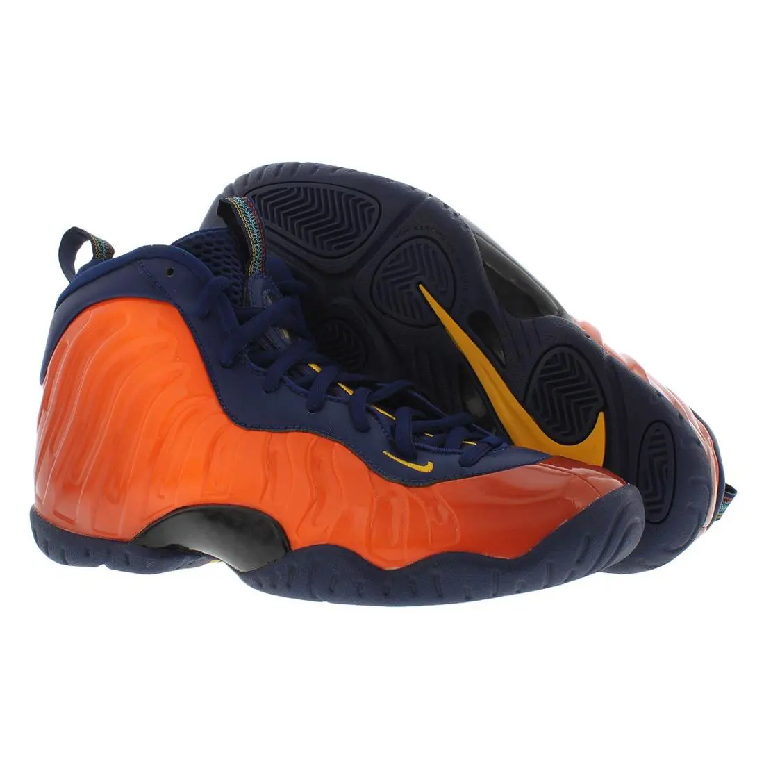 Nike Little Posite One GS Boys Shoes Size 4 Color: Blue Void/university Gold - Orange, Main: Orange