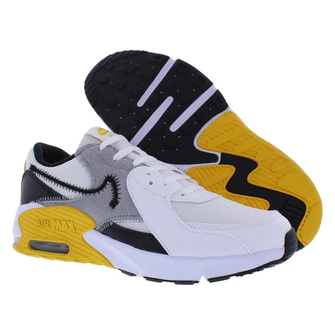 Nike Air Max Excee GS Boys Shoes Size 7 Color: White/black/university Gold - White/Black/University Gold, Main: White