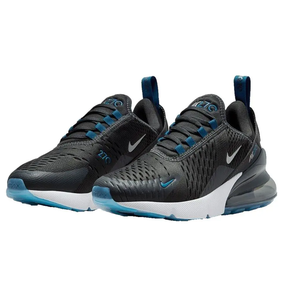 Nike Air Max 270 Black Sneakers Running Trainers Sports Unisex Shoes Size 4.5UK - Black