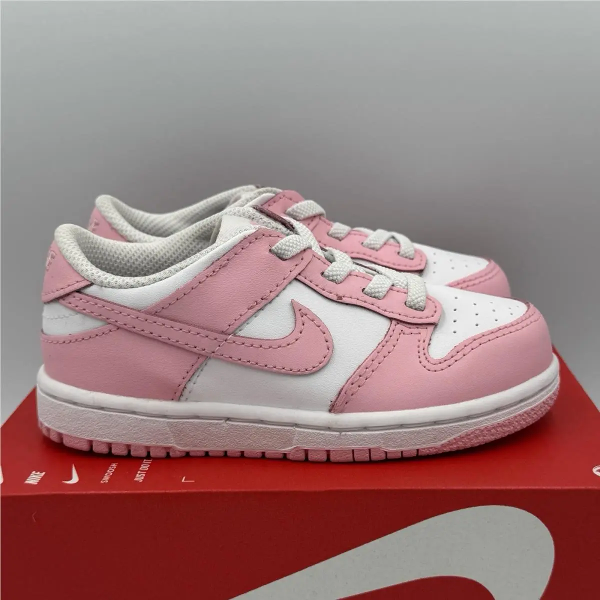 Kids Toddler TD Dunk Low White Medium Soft Pink Size 9C by Nike