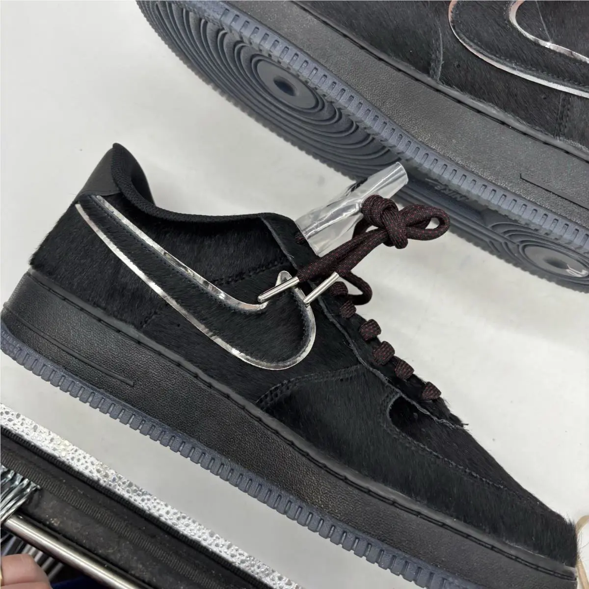 Nike shoes - Nike Air Force 1 - Air Force - HQ7026-001 - Black, Manufacturer: Black/Team Maroon/Metallic Silver 6