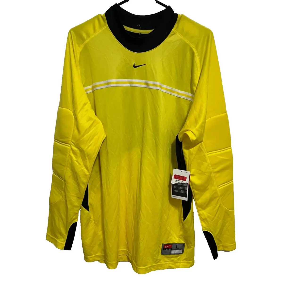 Team Men Fit Dry Vtg 90s Soccer Football Goalie Yellow Jersey L Tag by Nike