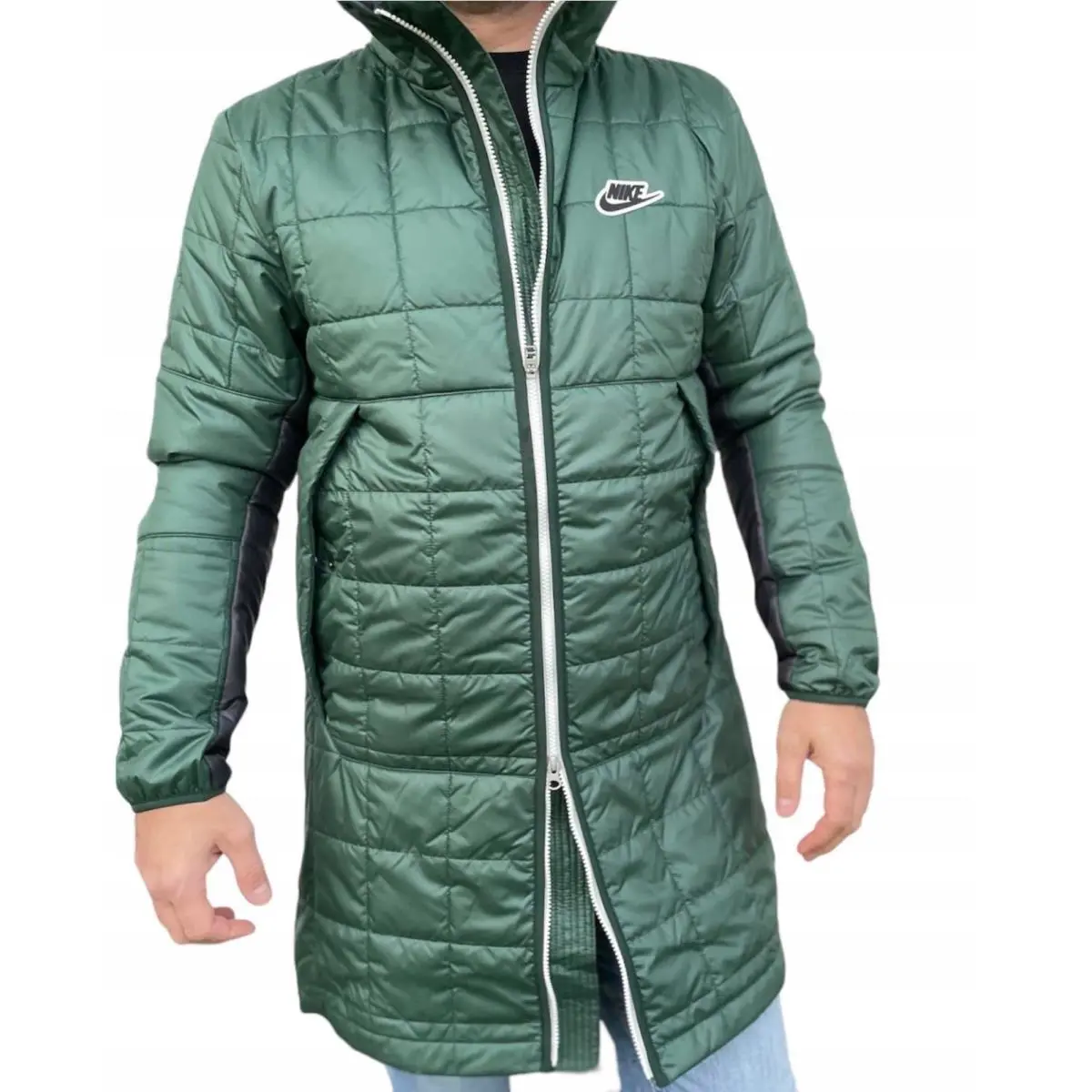 Nike clothing - NIKE MEN SYNTHETIC FILL QUILTED HOODED PARKA COAT - DV2932-397 - Green 3