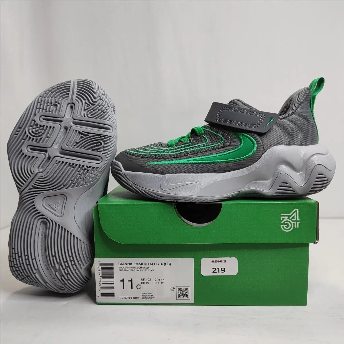 Nike shoes - Giannis Immortality 4 (PS) - Giannis Immortality - FZ6733-002 - Smoke Gray/Stadium Green 0