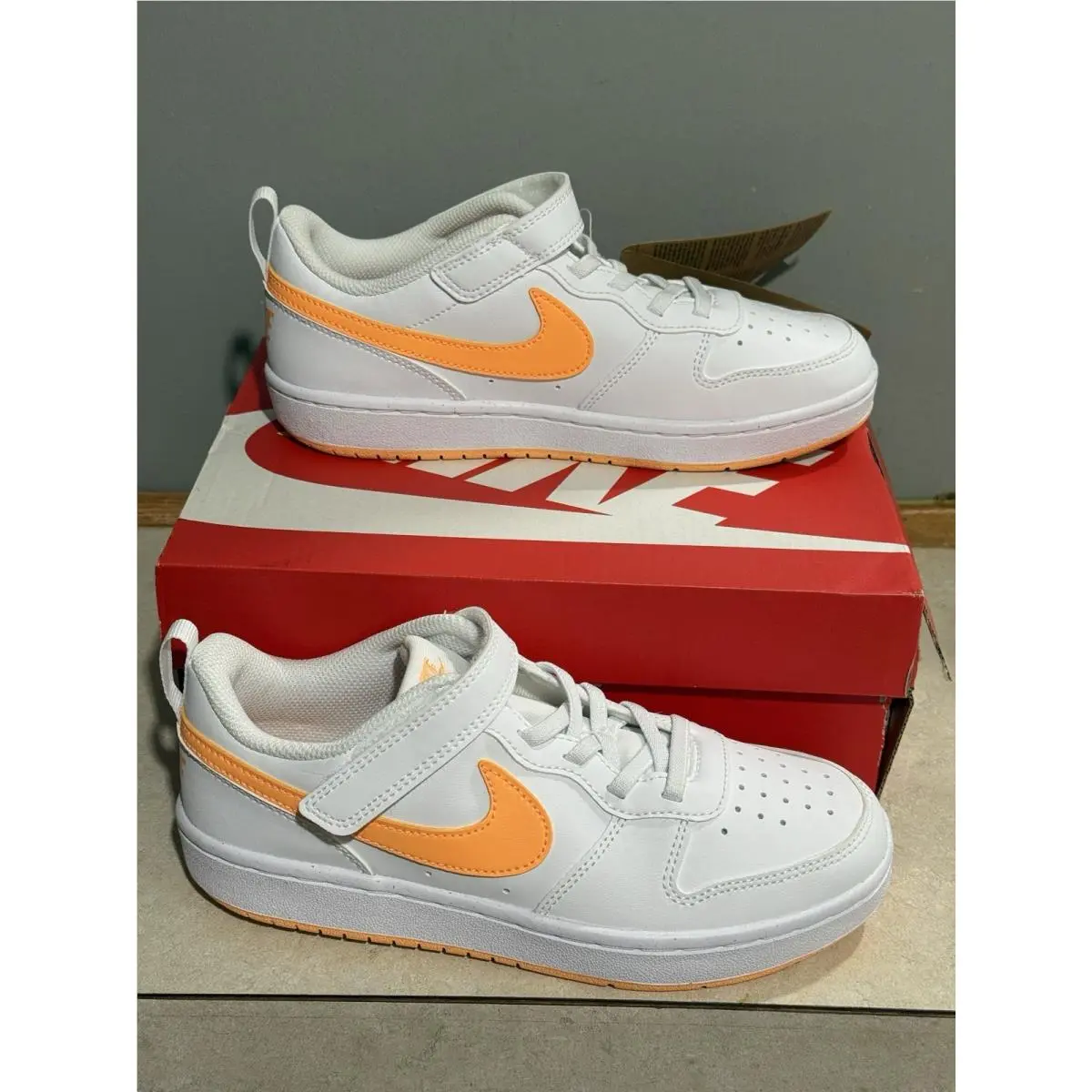 Nike shoes - Nike Court Borough Low Recraft - DV5456-119 - White/White/Peach Cream 10