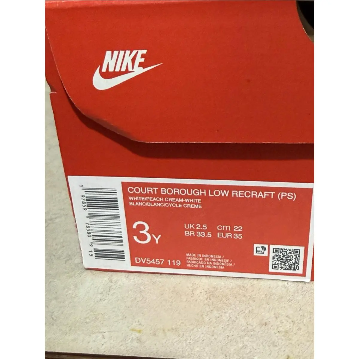 Nike shoes - Nike Court Borough Low Recraft - DV5456-119 - White/White/Peach Cream 15