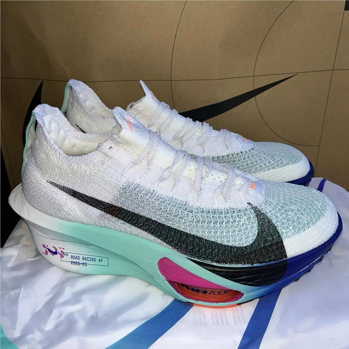Nike Air Zoom Alphafly Next% 3 White Turquoise Nby FD8311-104 Men Size 13