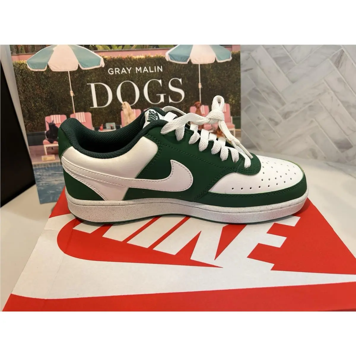 Nike shoes - Nike Court Vision - Court Vision - DH3158-300 - Green, Manufacturer: Vintage Green/White 5