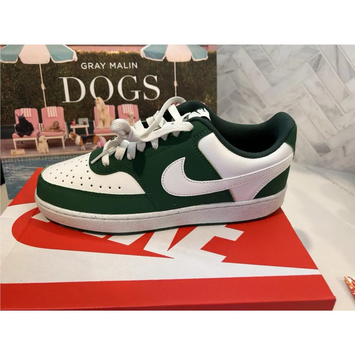 Nike shoes - Nike Court Vision - Court Vision - DH3158-300 - Green, Manufacturer: Vintage Green/White 7