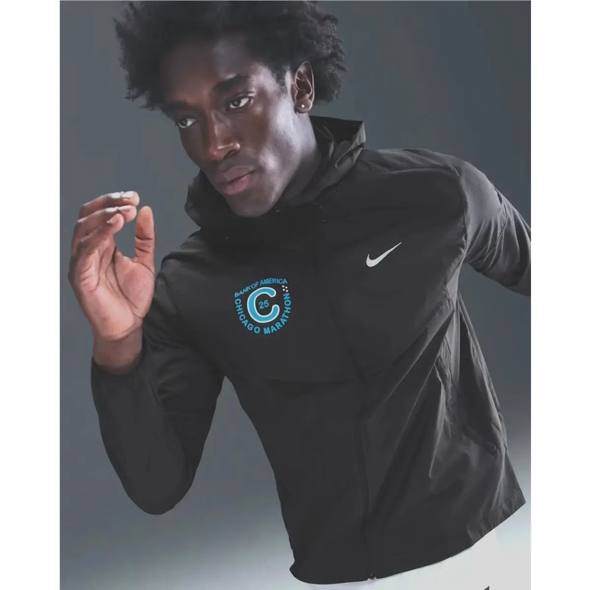Nike NK Chicago Marathon 25 Impossibly Light Running Jacket Black HQ4267-010 Men Sz L