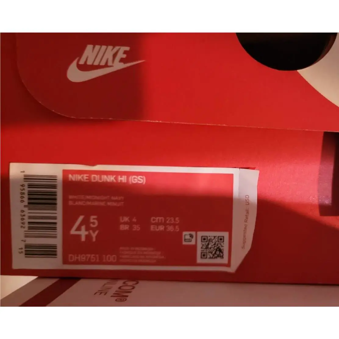 Nike shoes - Nike Dunk HI - Dunk - White/Midnight Navy (UPC: 195866636927) 9