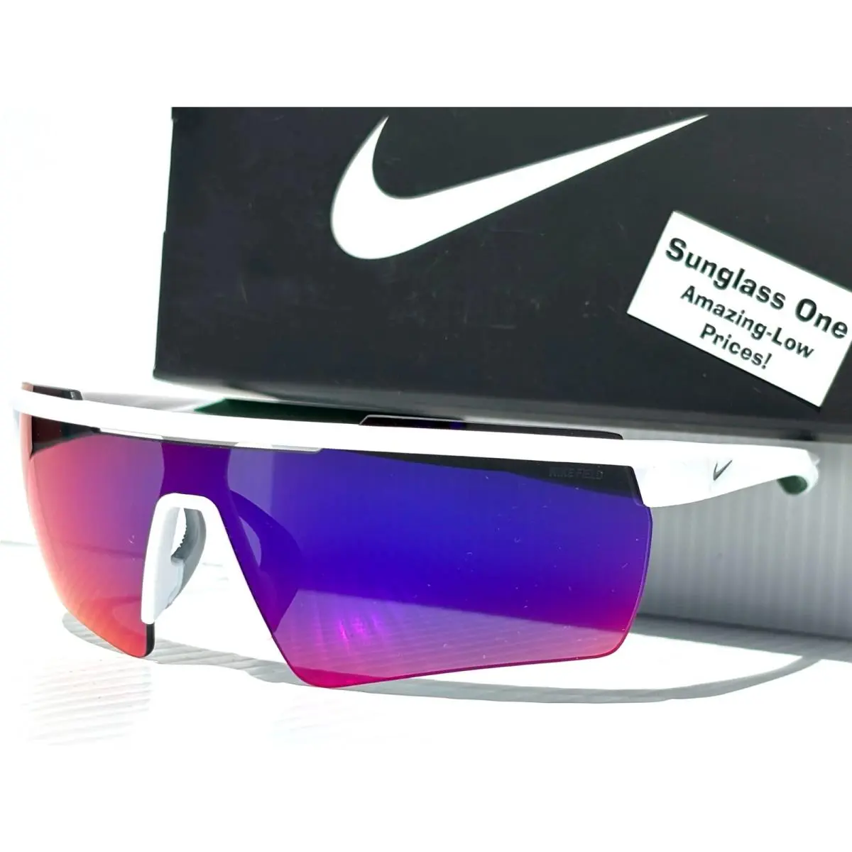 Windshield Elite 20 White Gorge Green Frame Field Tint Sunglass CW1167 105 by Nike