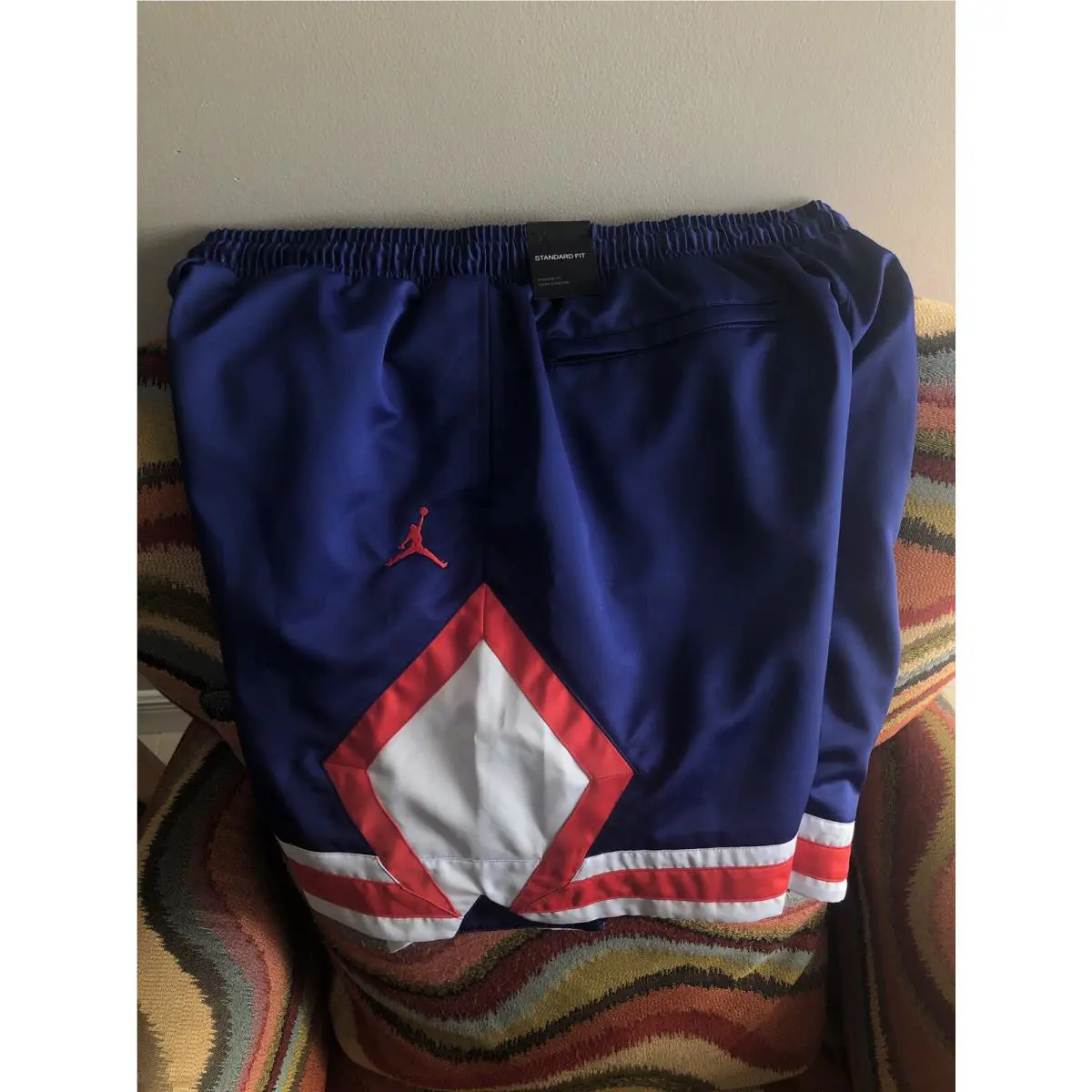Air Jordan Satin Diamond Blue Basketball Shorts Size 2XL Men A02820-455