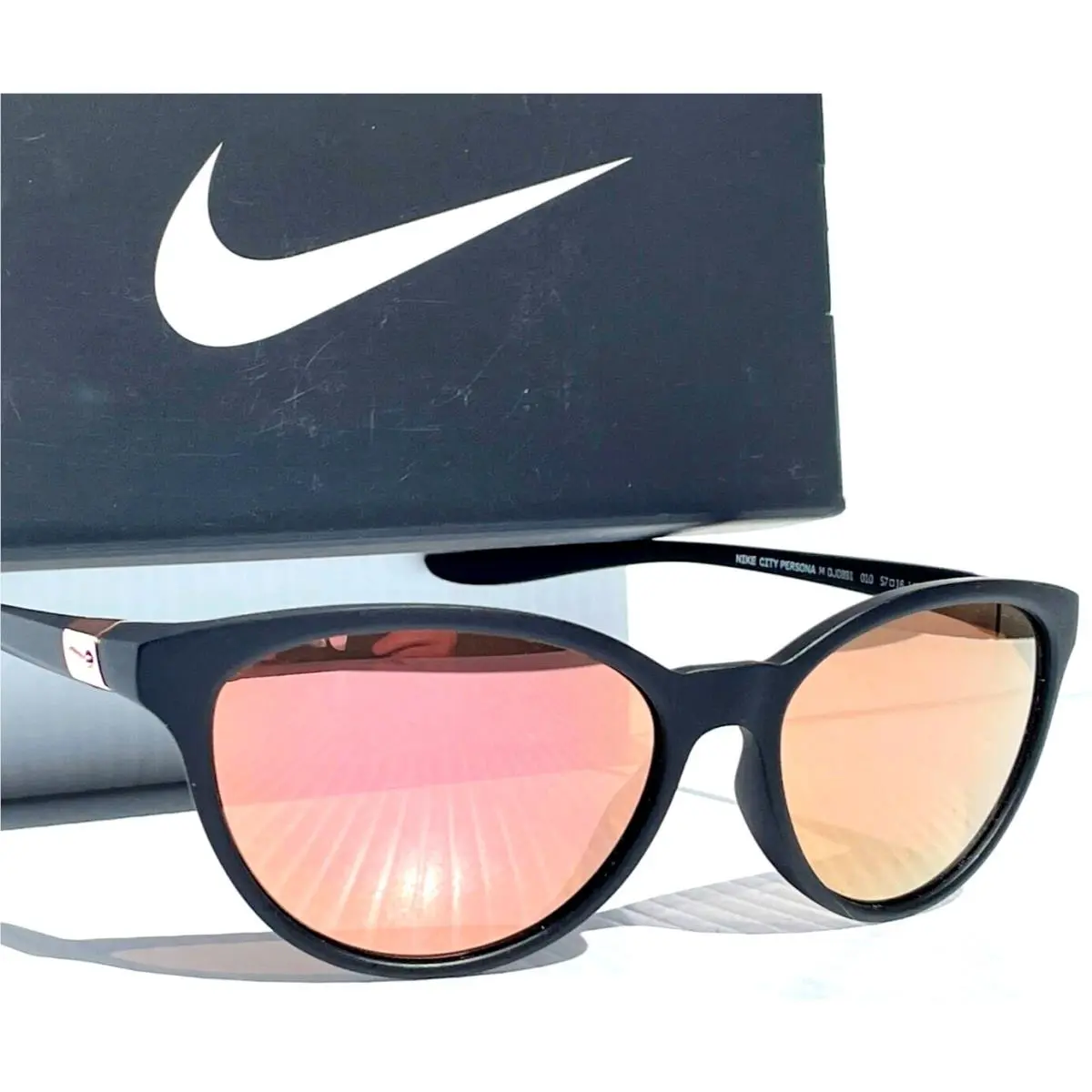 Nike City Persona Matte Black Frame Rose Gold Mirror Sunglass DJ0891 010