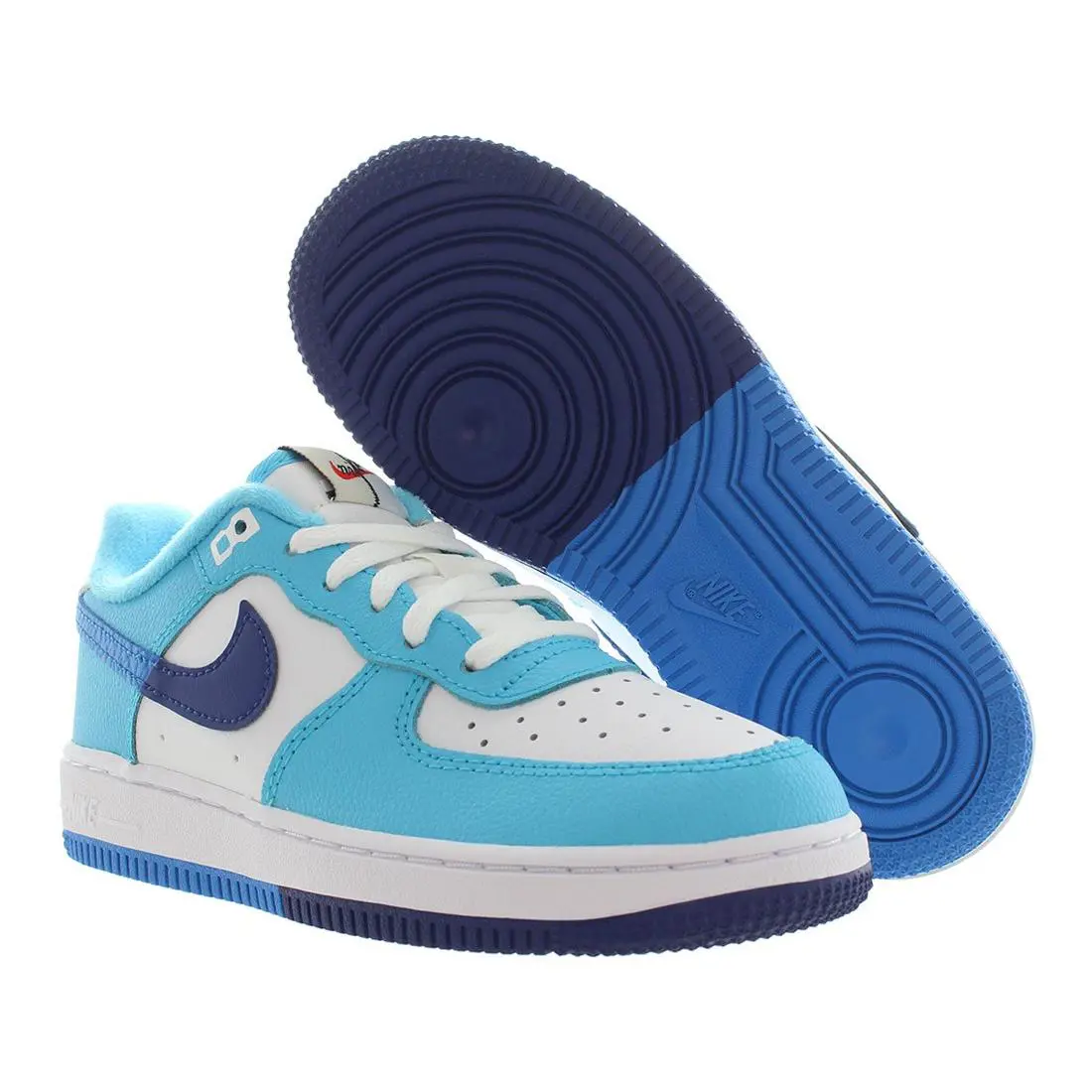 Nike Air Force 1 Lv8 2 PS Boys Shoes Size 12 Color: White/light Photo Blue - Blue, Main: Blue