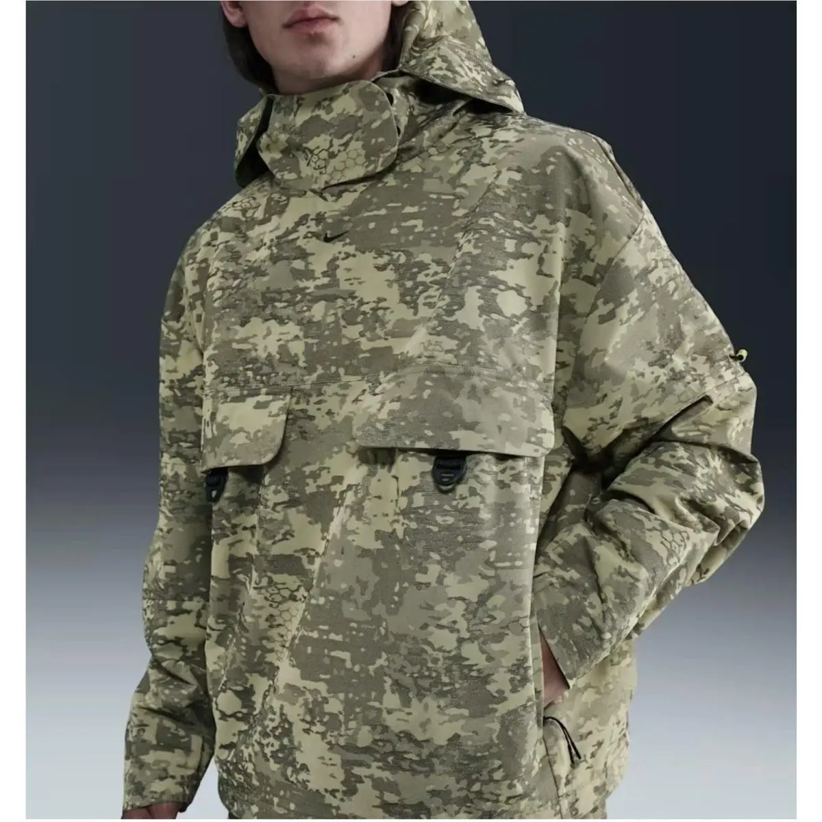 Nike Tech Woven Cordura Jacket Camo Olive Black IF8494-276 Men’s Size Medium