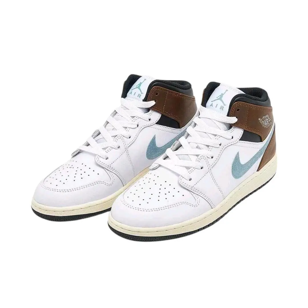 Nike shoes - Air Jordan 1 Mid SE - FQ8162-142 - White/Blue Grey-Black (UPC: 196975603572) 1