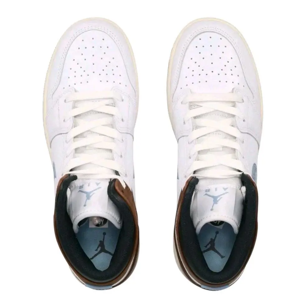 Nike shoes - Air Jordan 1 Mid SE - FQ8162-142 - White/Blue Grey-Black (UPC: 196975603572) 4