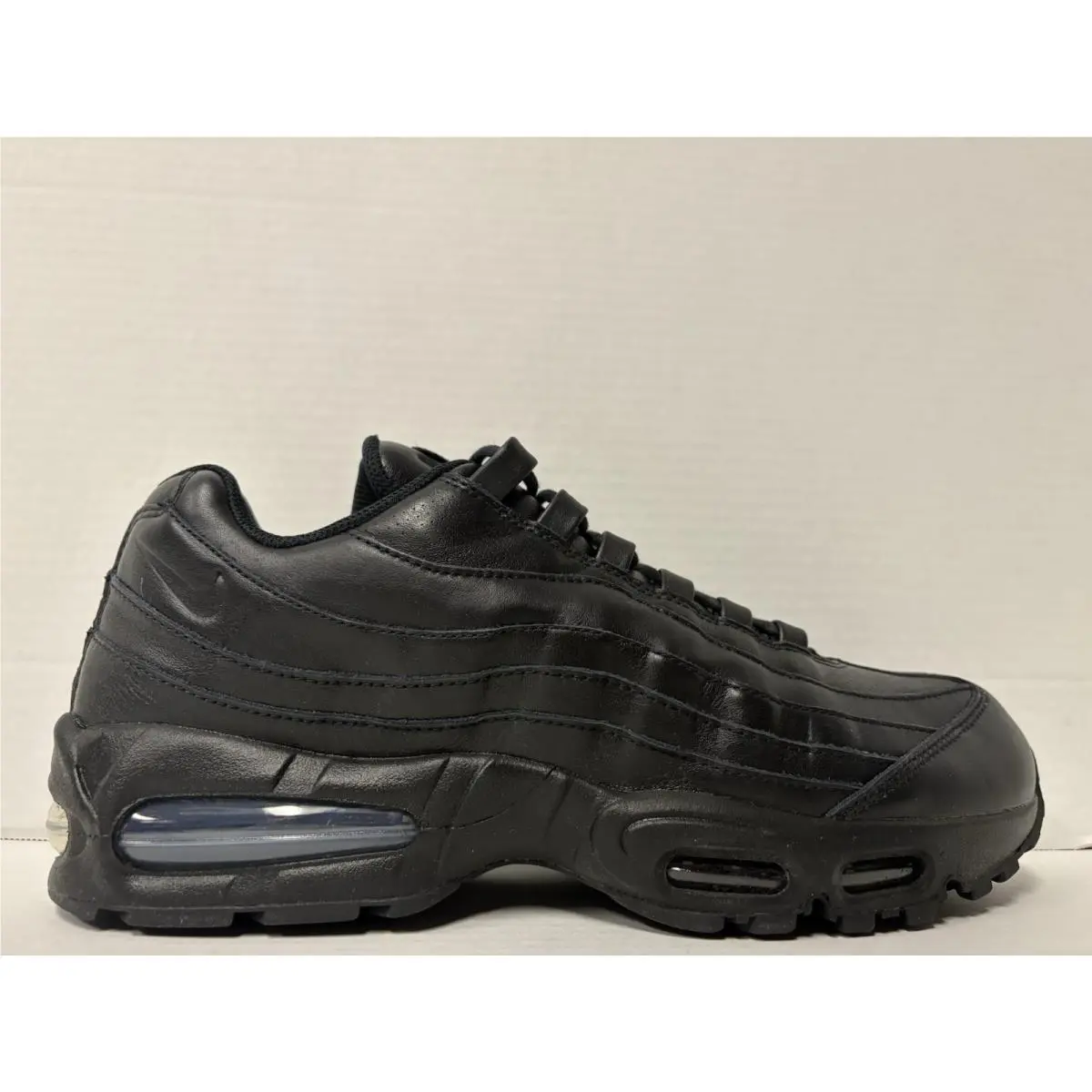 Nike Air Max 95 Big Bubble QS Triple Black Leather IM0696-001 Size 11.5