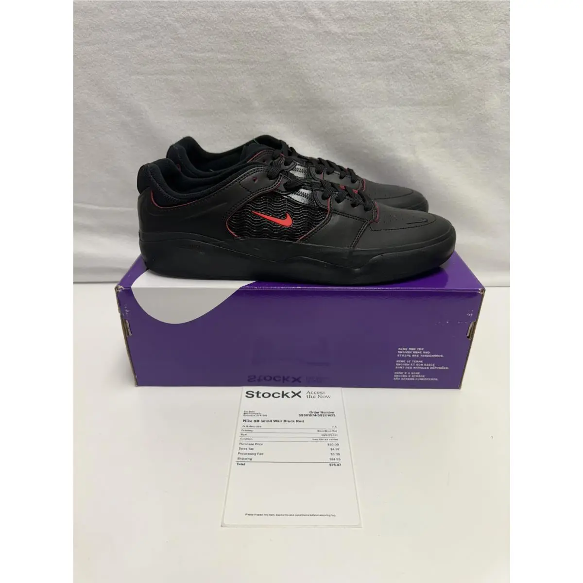 Nike shoes - Nike Ishod Wair Premium SB - DV5473-001 - Black, Manufacturer: Black/Black/Black/University Red 1