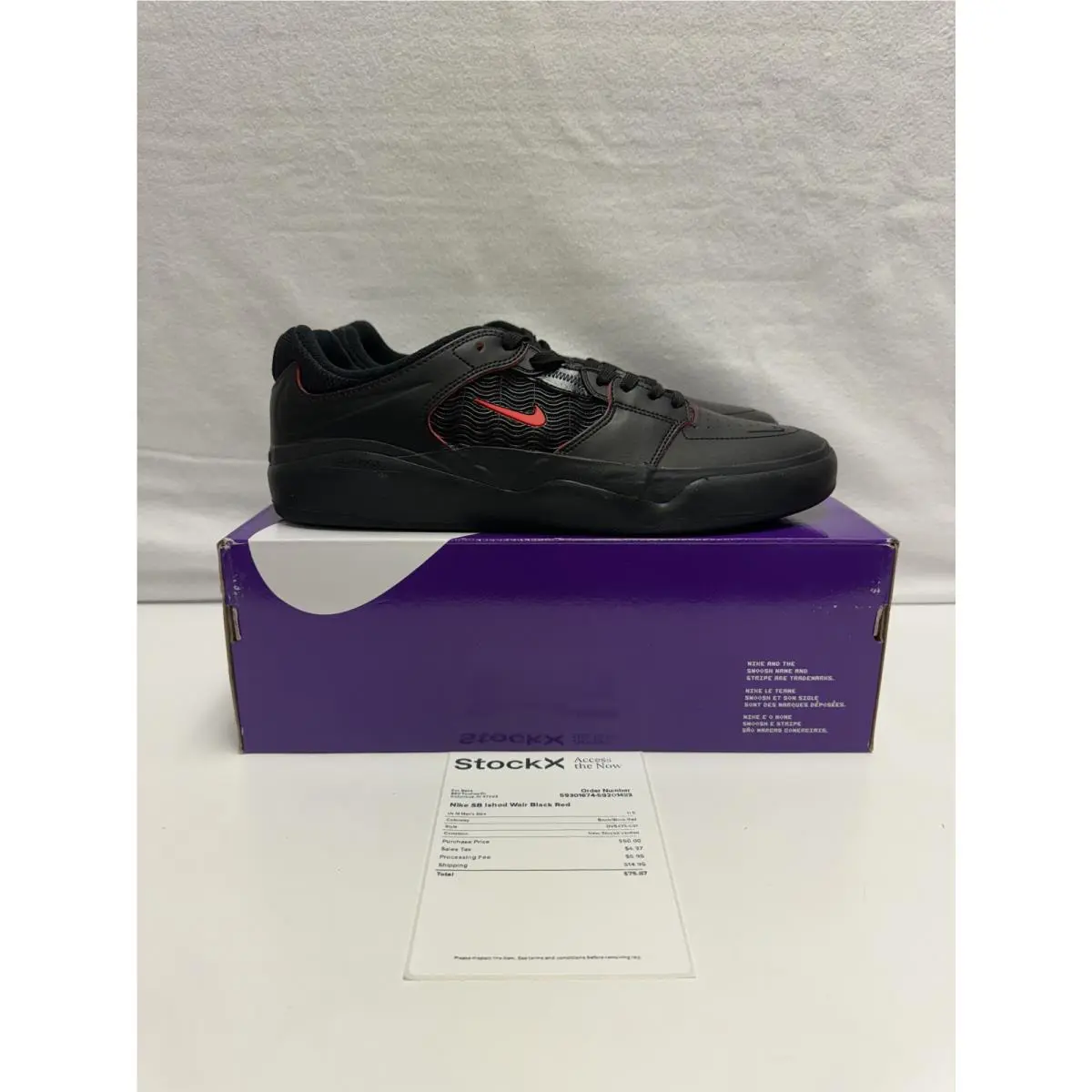 Nike shoes - Nike Ishod Wair Premium SB - DV5473-001 - Black, Manufacturer: Black/Black/Black/University Red 2