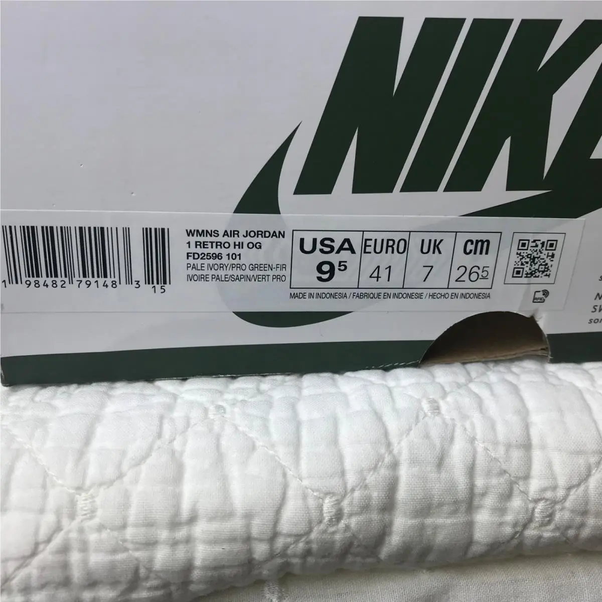 Nike shoes - Nike Air Jordan 1 - Air - FD2596-101 - Pale Ivory/ Pro Green-Fir 10
