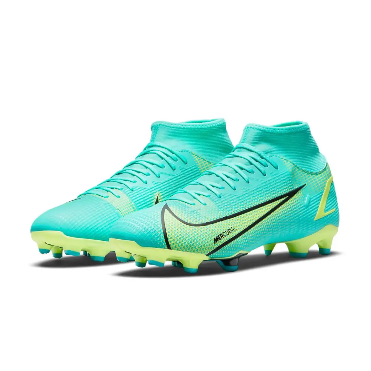 Sz 9.5 - Nike Mercurial Superfly 8 Academy MG `dynamic Turquoise Lime Glow` - Blue