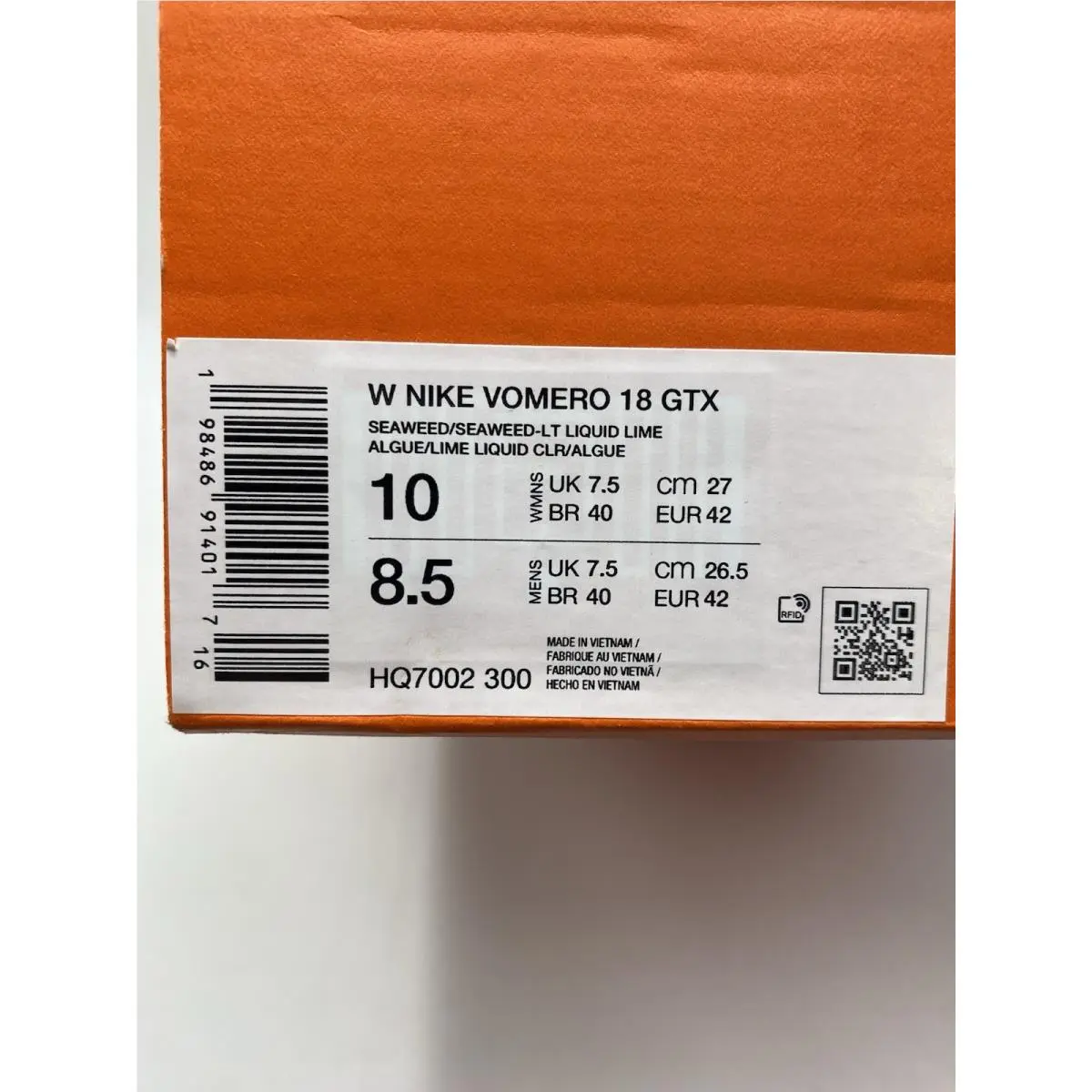 Nike shoes - Nike Vomero 18 - Vomero - HQ7002 300 - Seaweed/LT Liquid Lime (UPC: 198486914017) 8