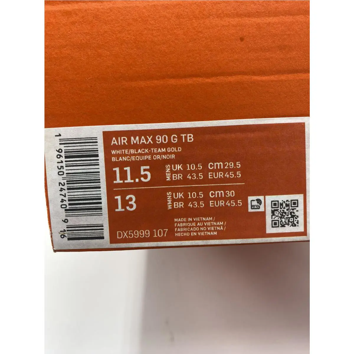 Nike shoes - Nike Air Max 90 - Air Max - DX5999 107 - White/Black-Team Gold (UPC: 196150247409) 6