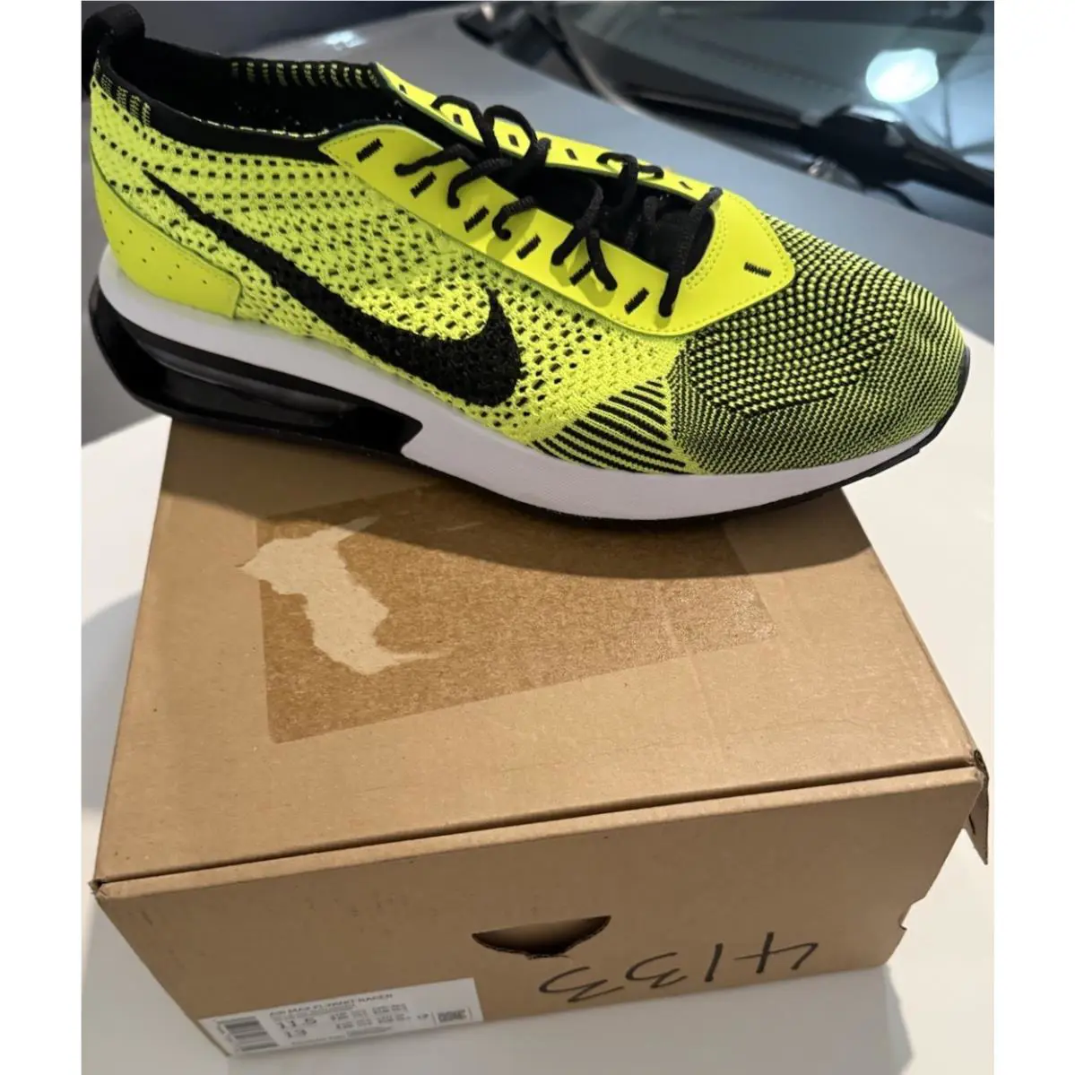 Nike shoes - Nike Air Max Flyknit - Air Max Flyknit - Volt black White -Sequoia (UPC: 0196604352673) 5