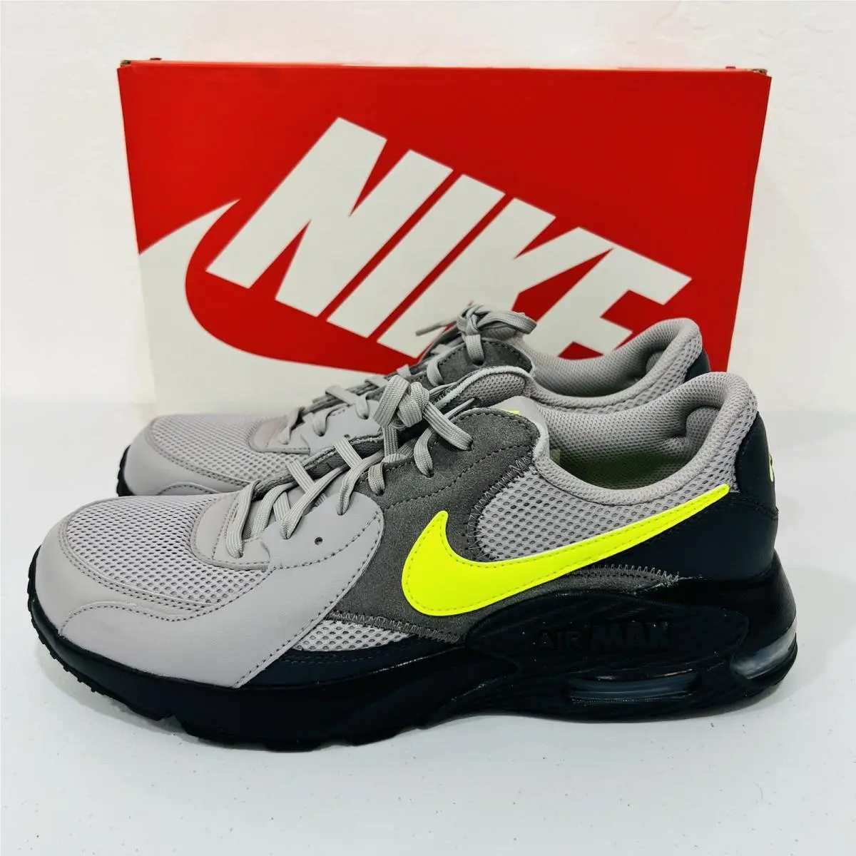 Nike Air Max Excee Atmosphere Gray Neon Yellow Men’s Sz 10.5 Sneakers - Gray