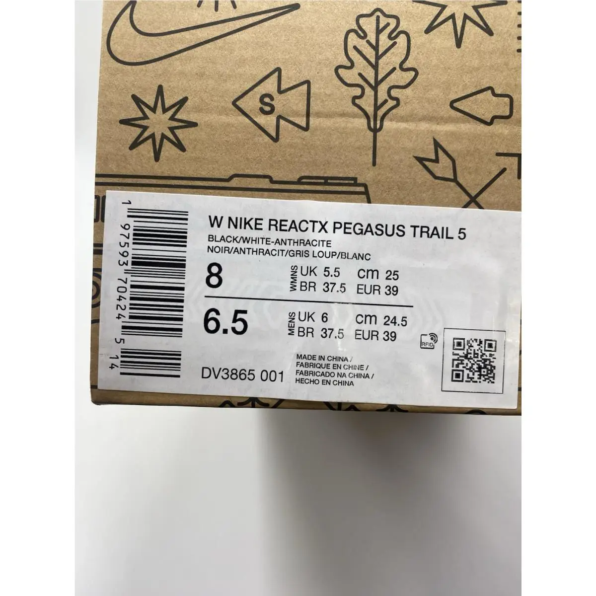 Nike shoes - Nike Pegasus Trail - Pegasus Trail - DV3865-001 - Black/White-Anthracite (UPC: 197593721631) 8