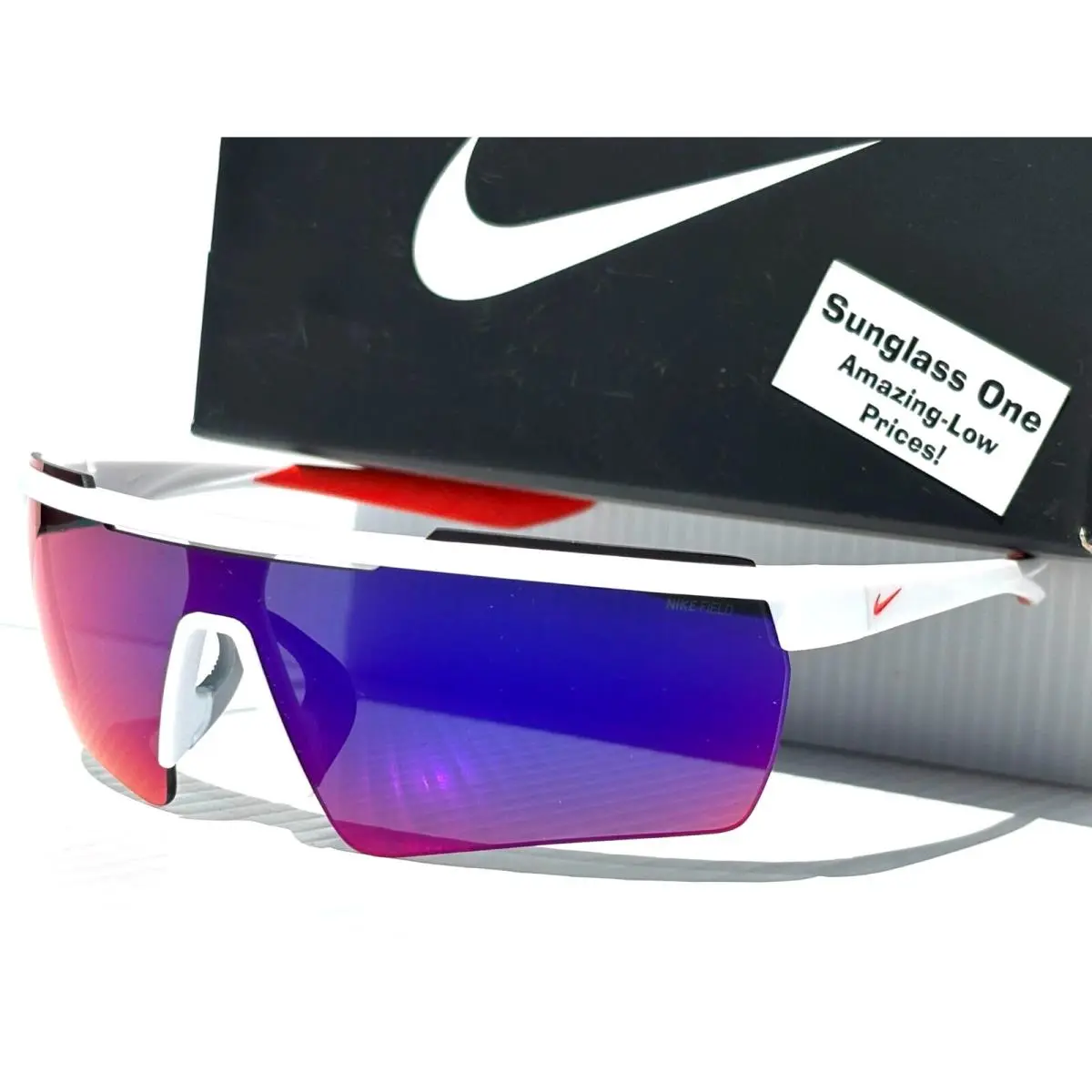 Windshield Elite 20 White Team Orange Frame Field Tint Sunglass CW1167 104 by Nike