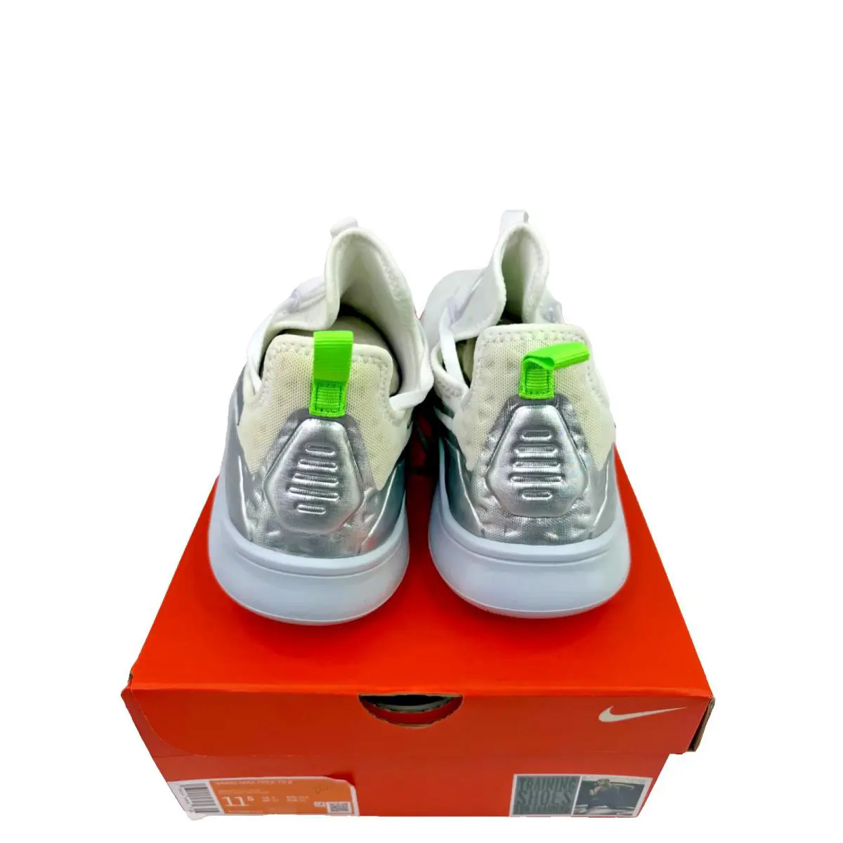 Nike shoes - Free TR 8 - Free - 942888-103 - White/White/Silver Metallic/Pop Lime Green 2
