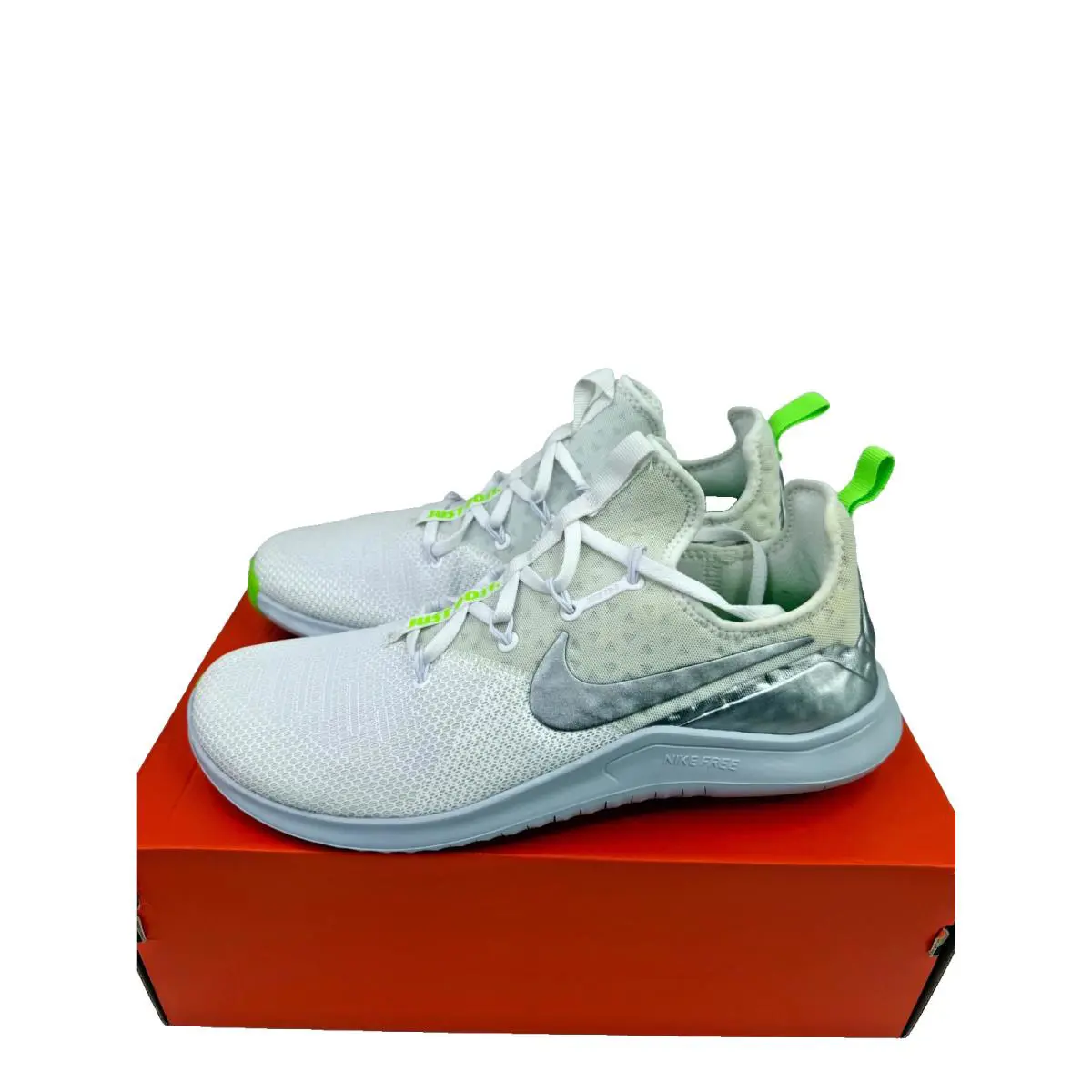 Nike shoes - Free TR 8 - Free - 942888-103 - White/White/Silver Metallic/Pop Lime Green 3