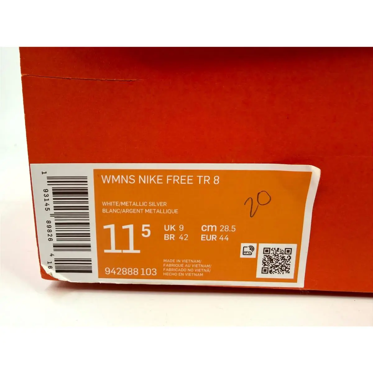 Nike shoes - Free TR 8 - Free - 942888-103 - White/White/Silver Metallic/Pop Lime Green 1