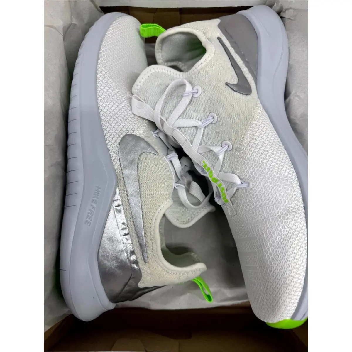 Nike shoes - Nike Free Trainer - Free Trainer - 942888-103 - White, Green, Silver 9