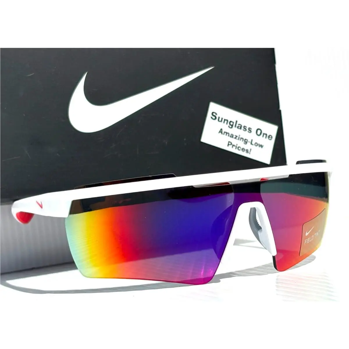 Nike Windshield Elite 20 White University Red Field Tint Sunglass CW1167 101
