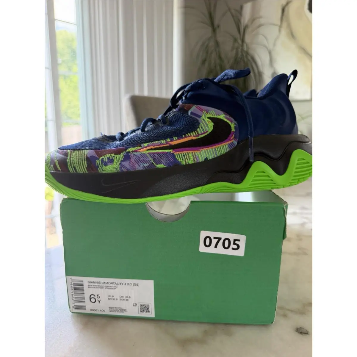 Nike shoes - Giannis Immortality 4 KC (PS) - II0661 400 - Blue, Green, Black (UPC: 0198483586262) 6
