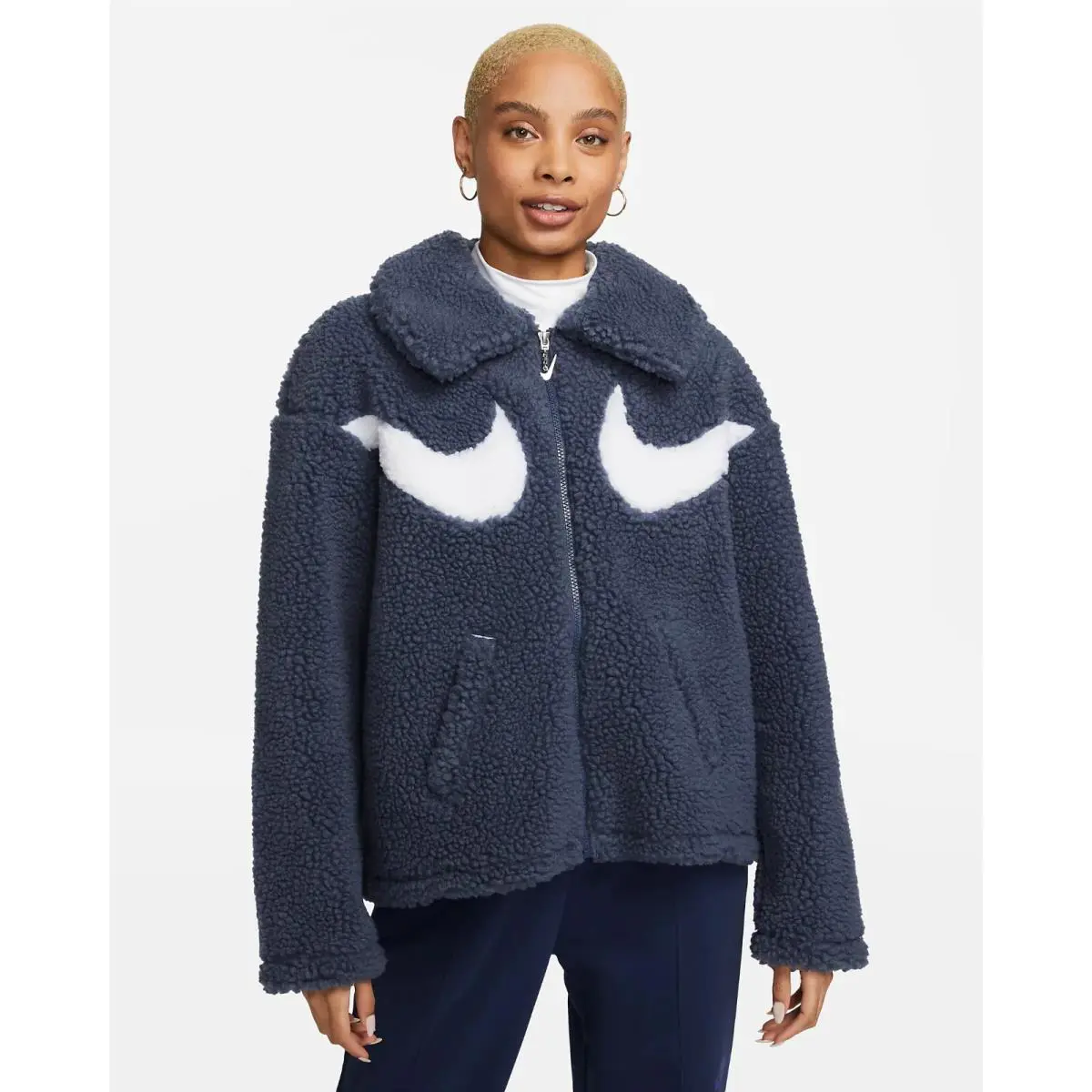 Nike clothing - Nike Sportswear Swoosh Full Zip Jacket - DV7073-437 - Blue (UPC: 196152522689) 0