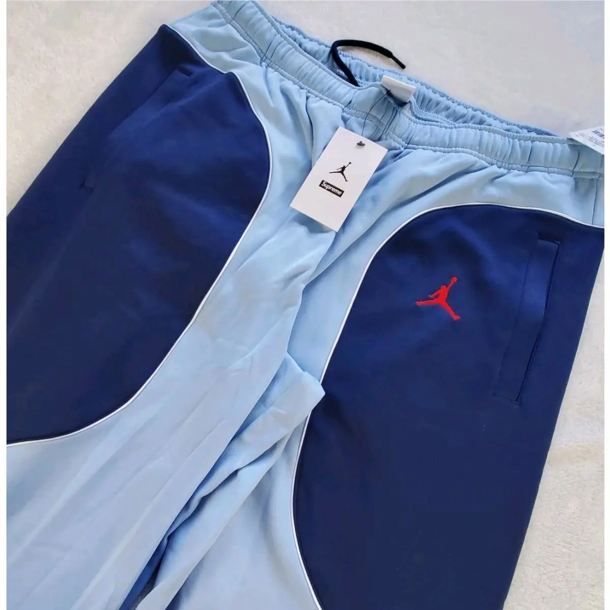 Supreme x Jordan Tricot Track Pant Men`s Size XL Blue HF0832-436 Limited