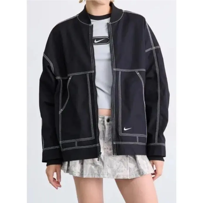 Nike clothing - Nike Sportswear Oversized Graphic Cargo Jacket - IB2037-010 - Black, Manufacturer: Black/Summit White 22