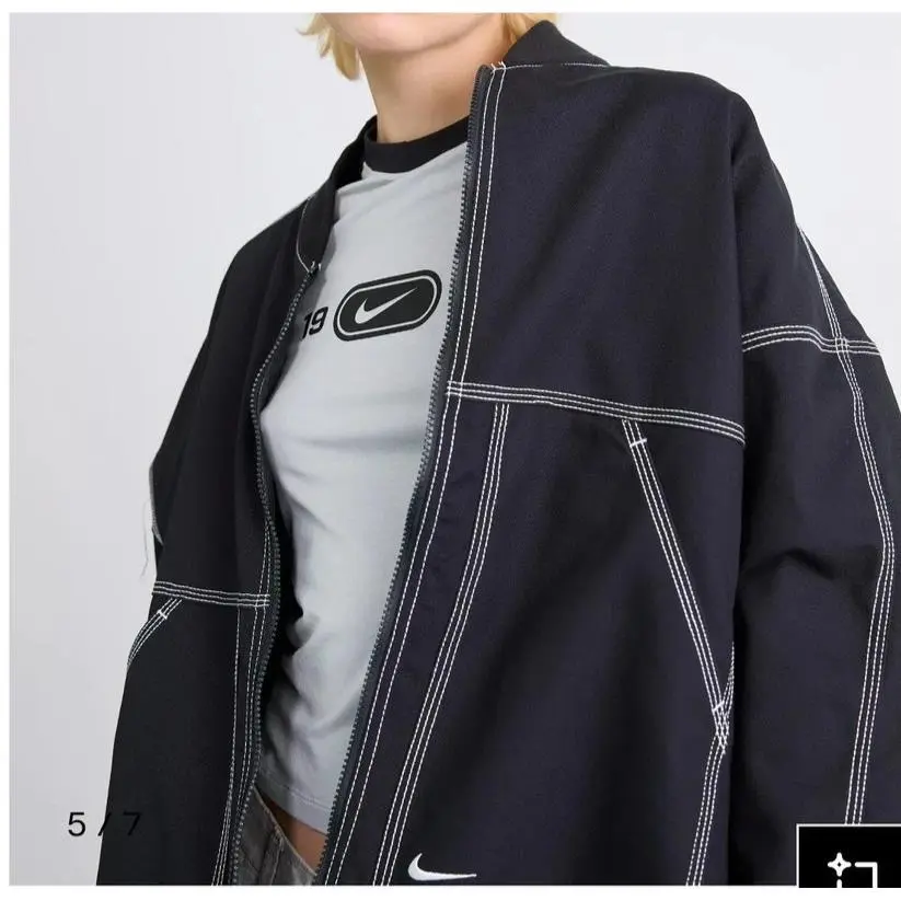 Nike clothing - Nike Sportswear Oversized Graphic Cargo Jacket - IB2037-010 - Black, Manufacturer: Black/Summit White 6