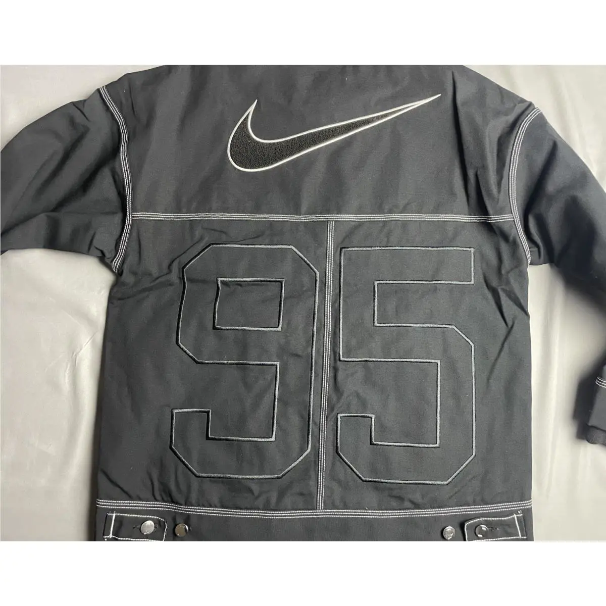 Nike clothing - Nike Sportswear Oversized Graphic Cargo Jacket - IB2037-010 - Black, Manufacturer: Black/Summit White (UPC: 198482105938) 8