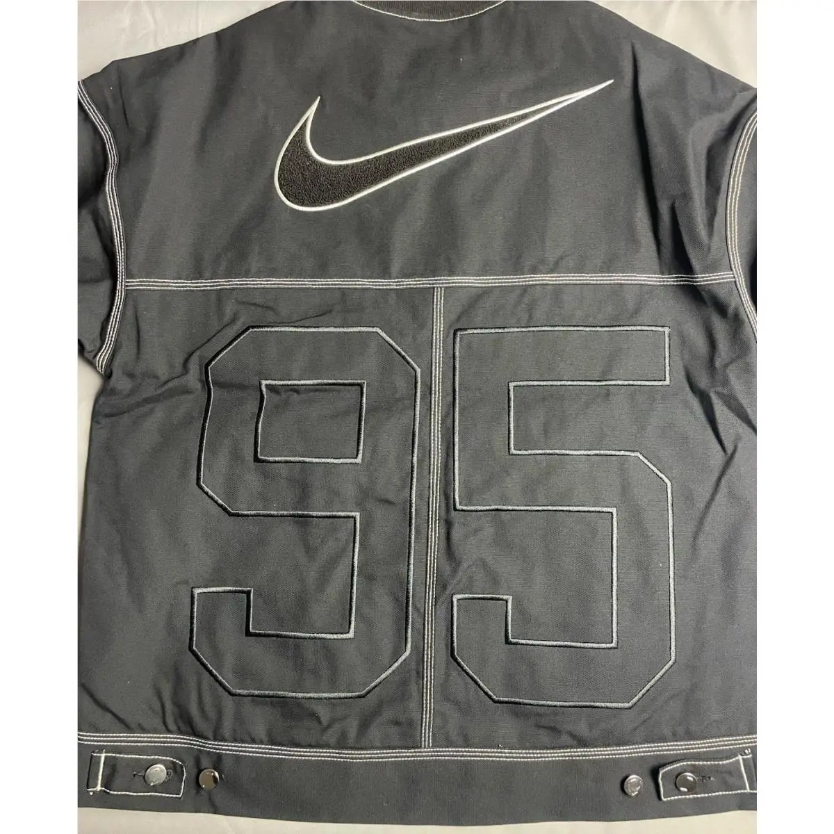 Nike clothing - Nike Sportswear Oversized Graphic Cargo Jacket - IB2037-010 - Black, Manufacturer: Black/Summit White (UPC: 198482105938) 7