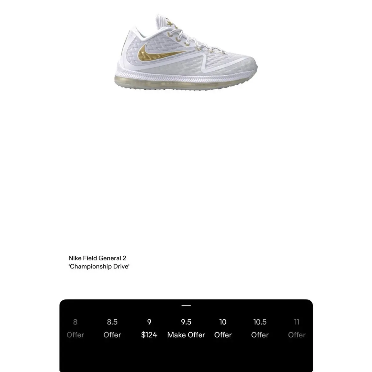 Nike shoes - Nike Zoom Field General 2 - 749310-170 - White, Manufacturer: white/gold rush 10