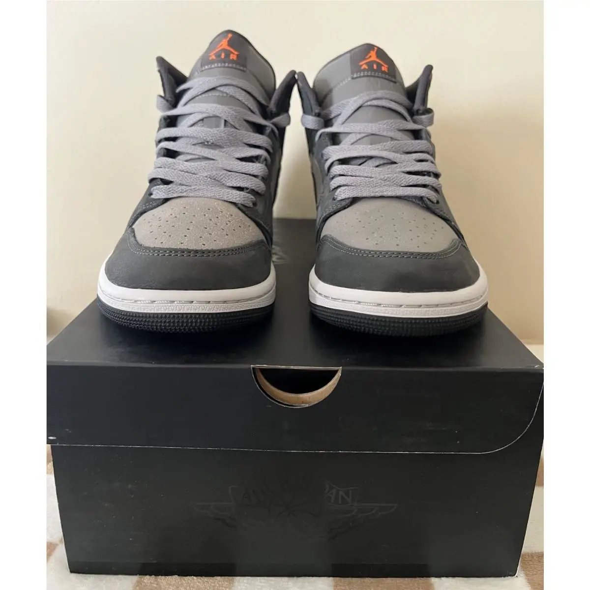 Nike shoes - Nike Air Jordan 1 - Air - FQ8338 017 - Night Stadium/Black/Flat Pewter/Total Orange/Neutral Grey 8