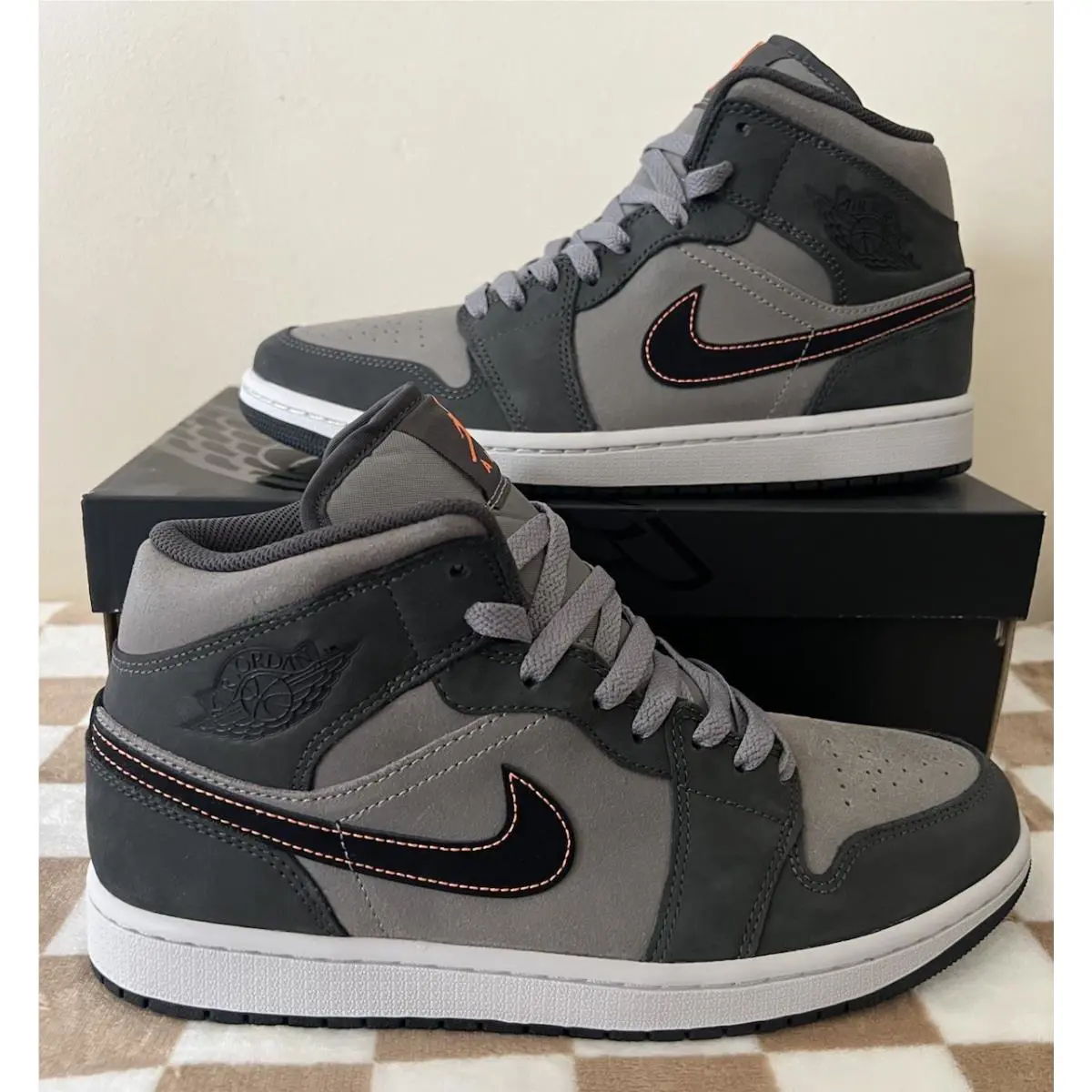 Nike shoes - Nike Air Jordan 1 - Air - FQ8338 017 - Night Stadium/Black/Flat Pewter/Total Orange/Neutral Grey 1